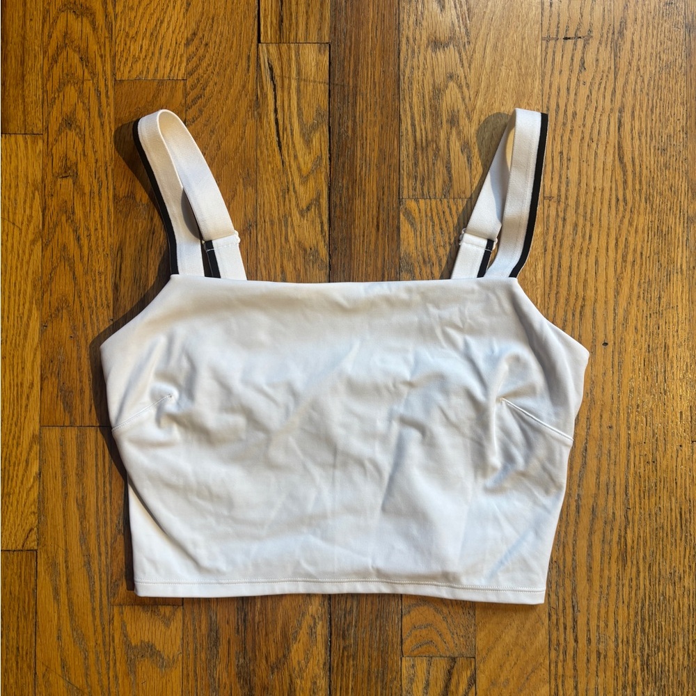 lululemon athletica White Cropped Tank with Black-Trim Straps